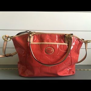 Coach Purse M1221-F20028 Patent Embossed Signature